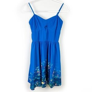L'AMOUR Nanette Lepore Novelty Print Aquarium dress in blue rainbow fish size: 5